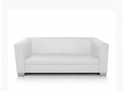 Weißes 3-Sitzer-Ledersofa minimalistisch Bürosofas und Wohnzimmersofas