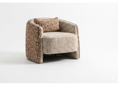 Sessel Lounge Beige Bouclé Modern Komfort Stilvoll Exklusiv Design