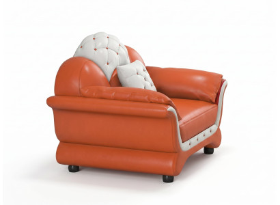 Sessel Modern Orange Weiß Elegant Ohrensessel Polstersessel Wohnzimmer