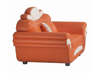 Sessel Modern Orange Weiß Elegant Ohrensessel Polstersessel Wohnzimmer