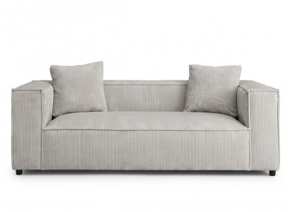 Stilvolles graues 2-Sitzer-Sofa Sofa mit Stoffbezug Polstermöbel Wohnzimmer