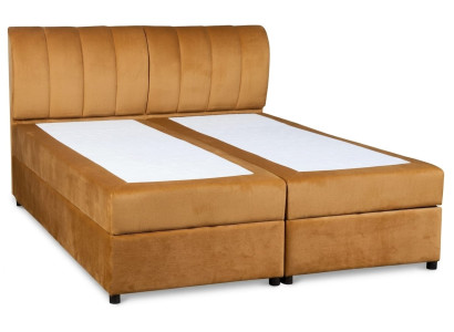 Braunes Boxspringbett 180 x 200 cm  Bett mit Matratze und Stauraum