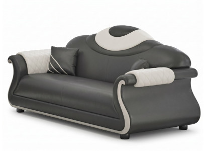2-Sitzer Couch Schwarz Weiß Modern Elegantes Sofa Wohnzimmer Design