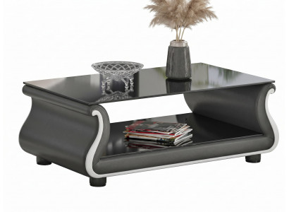 Wohnzimmer Couchtisch Schwarz Weiß Modern Glasplatte Design Möbel
