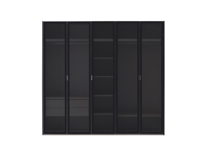 Kleiderschrank Modern Schwarz Elegant Schrank Drehtürenschrank