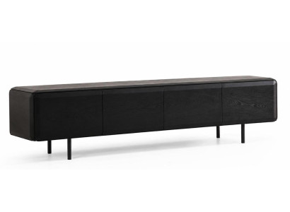 TV-Möbel Modern Schwarz Minimalistisch Standmodell Strukturiert Lang