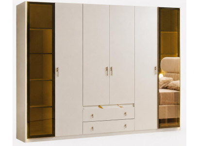 Schrank Bequem Holz Beige Minimalistisch Geräumig Modern Glas