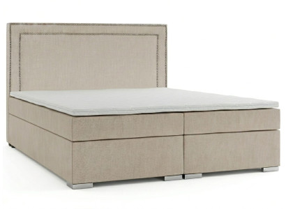 Modernes beige Boxspringbett 180×200  Bett mit Matratze Stauraum Schlafzimmer