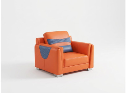 Leder Sessel Modernes Orange Relax Design Polstersessel Wohnzimmer *