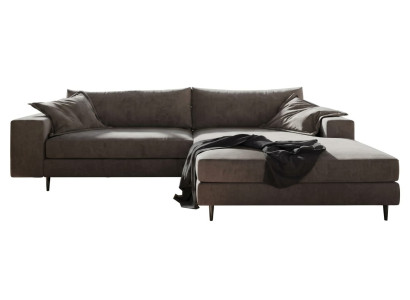 Dunkelgraues L-förmiges Sofa Stoffsofa Designermöbel für das Wohnzimmer