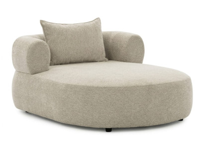 Beiger Polstersessel bequemer halbrunder Sessel Polstermöbel Wohnzimmer