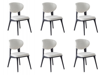 6 Stühle Set Modern Weiß Schwarz Elegant Esszimmerstühle