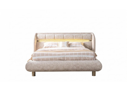 Schlafzimmer Bett weich modern neu komfortabel bequem weiß beige