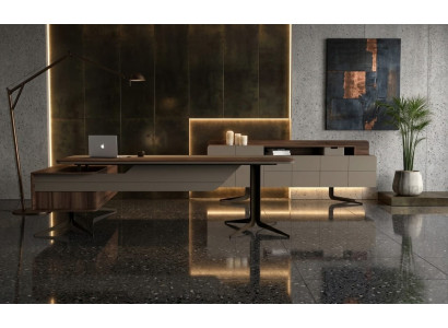 Elegantes Büro Möbel Set Holz Schreibtisch Sideboard Luxus Design
