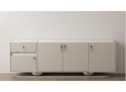 Sideboard Beige Bequem Modern  Geräumig Stilvoll Minimalistisch