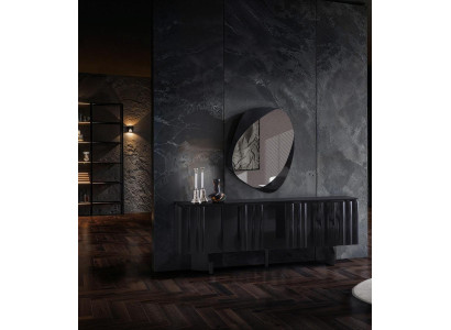 Sideboard Spiegel Kombi Modern Schwarz Elegant Konsole Anrichte