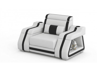 Sessel Weiß Schwarz Modern Wohnzimmer Lounge Design Möbel Elegant *