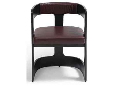 Stuhl Modernes Design Leder Holz Schwarz Bequem Elegant Stilvoll