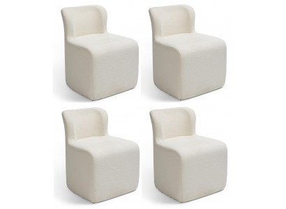 Stuhl-Set Modernes Design Weiss Textil Weich Komfortabel Elegant