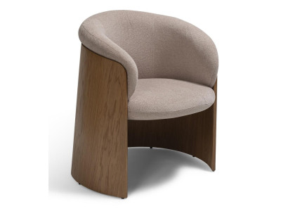 Stuhl Modernes Design Beige Grau Textil Holz Bequem Formschön Stilvoll