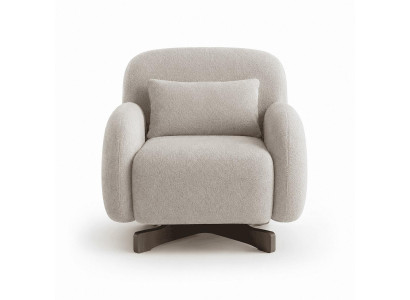 Grauer weicher Stoffsessel Wohnzimmersessel Einzelsessel Designersessel