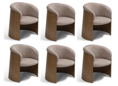 Stühle Modernes Design Beige Grau Textil Holz Zeitlos Wohnlich Edel