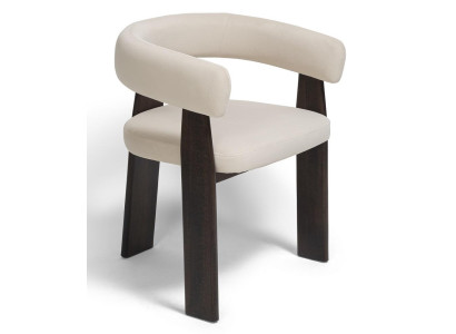 Stuhl Modernes Design Weiss Leder Holz Bequem Formschön Komfortabel
