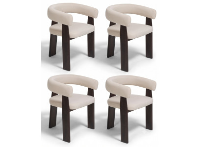 Stühle Modernes Design Weiss Leder Holz Komfortabel Hochwertig Edel