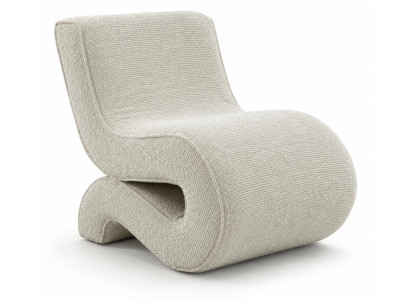 Sessel Modernes Design Weiss Textil Geschwungen Bequem Stilvoll Edel