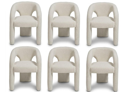 Stühle Gruppe Modernes Design Weiss Textil Komfortabel Stabil Elegant