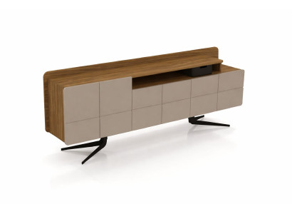 Luxus Sideboard Modern Holzoptik Beige Schwarz Wohnzimmer Büro