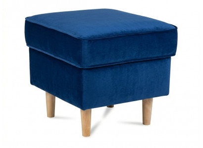 Blauer Textilhocker weicher quadratischer Fußhocker Ottomane Wohnzimmermöbel