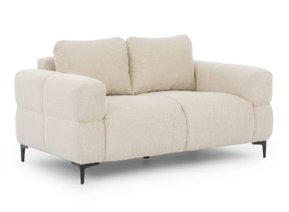 Beiges 2-Sitzer-Sofa  weich gepolstertes Stoffsofa  Wohnzimmermöbel modern