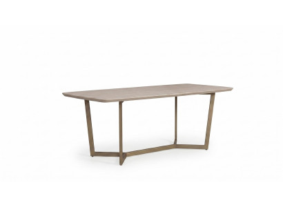 Esstisch Modern Beige Holz Optik Metallgestell Design Tisch statusbezogen
