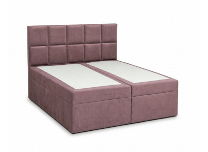 Rosa Boxspringbett 140×200 Bett mit gepolstertem Kopfteil Matratze Schlafzimmer