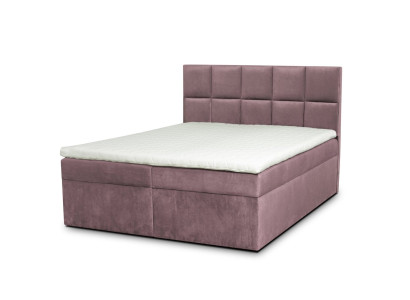Elegantes rosa Boxspringbett 160×200 Bett mit Matratze Stauraum und Topper