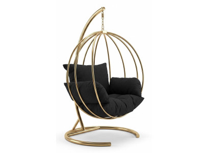 Hängestuhl Metall Goldoptik Hocker Modern Elegant Komfortabel Lounge
