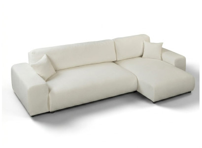 Beiges L-förmiges Ecksofa Sofa mit Schlaffunktion Ausziehsofa Wohnzimmer