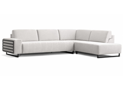 Moderner italienische Ecksofa in hellem Stoff stilvoll und komfortabel