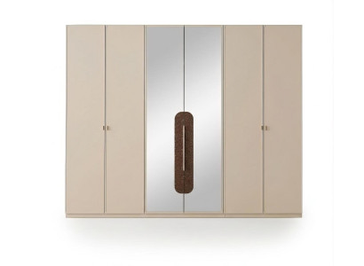 Kleiderschrank Modern Beige Luxus Design Spiegel Schrank Schlafzimmer