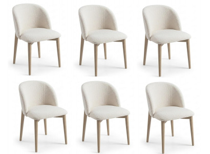 6х Stühle Minimalistisch Milchfarben Esszimmerstühle Elegant Modern