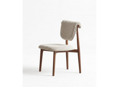 Stuhl Modern Beige Edel Massivholz Polsterstuhl Esszimmerstuhl Luxus