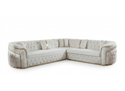 Stilvolles Chesterfield Ecksofa L-Form als Highlight im Wohnzimmer