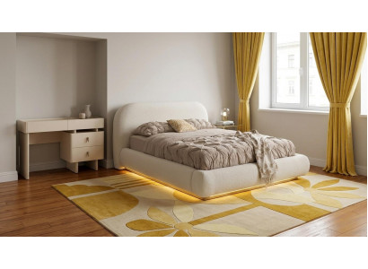Schlafzimmer Set Bettgestell Kommode Modern Beige Schlicht Vielseitig