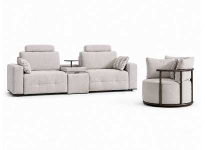 Sofa Set 3+1 Sitzer italienisches Designer weiches Garnitur in Beige