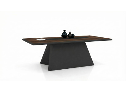 Designer Konferenztisch Holz schwarz modernes Büro Möbel