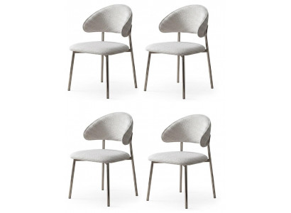 4x Stühle Modern Beige Bequem Esszimmerstuhl Minimalistisch Luxuriös
