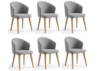 6х Stühle Modern Grau Minimalistisch Skandinavisch Nachhaltig