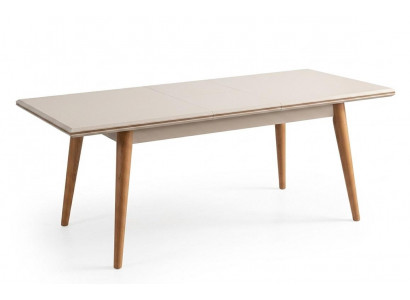 Esstisch Modern Beige Gemütlich Ausziehbar Minimalistisch Bequem Edel