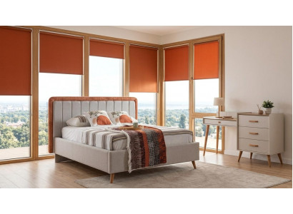 Schlafzimmer Set Bettgestell Kommode Modern Hell Minimalistisch Bequem